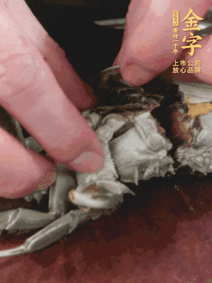 大閘蟹洗凈對(duì)半切，去底蓋去鰓。
